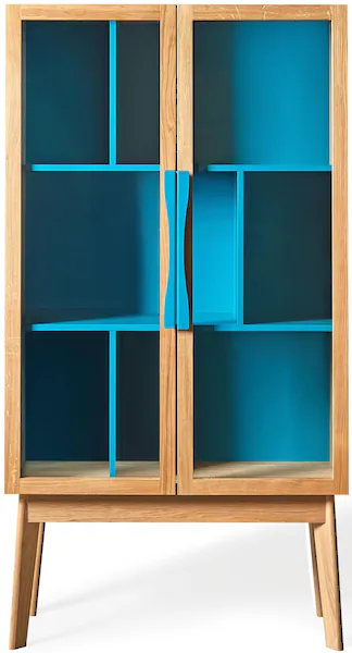 Woodman Bücherregal "Hilla", Breite 88 cm, Türen mit Glaseinsätzen, Holzfur günstig online kaufen