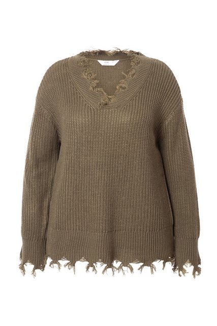 Angel of Style Strickpullover Pullover oversized Fransen Langarm günstig online kaufen