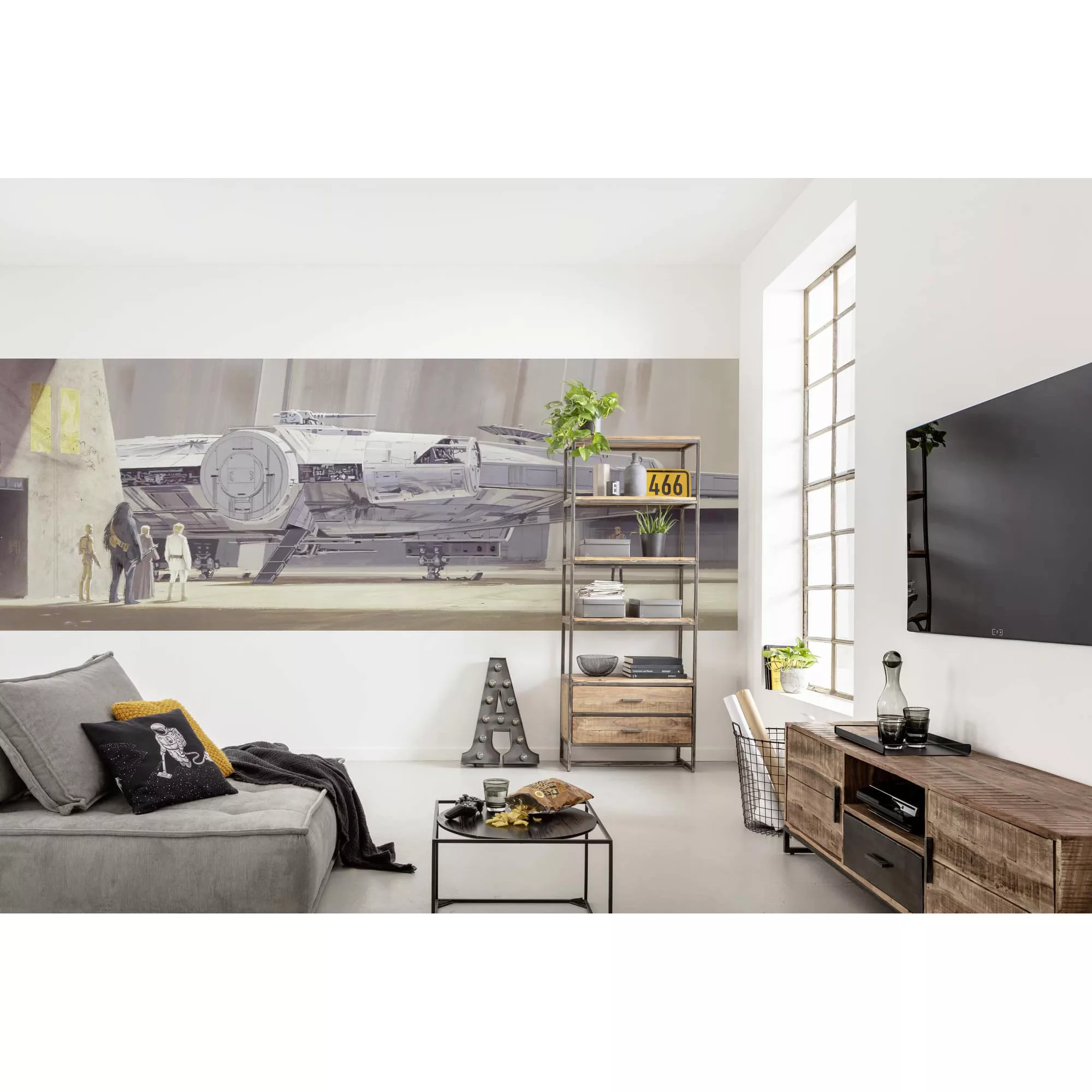 Komar Fototapete STAR WARS Classic RMQ MilleniumFalcon  368 x 127 cm günstig online kaufen