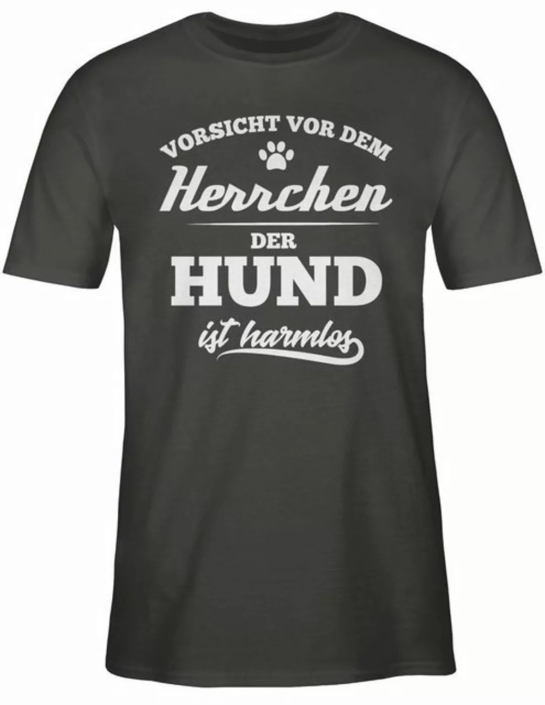 Shirtracer T-Shirt Vorsicht vor dem Herrchen der Hund ist harmlos Geschenk günstig online kaufen