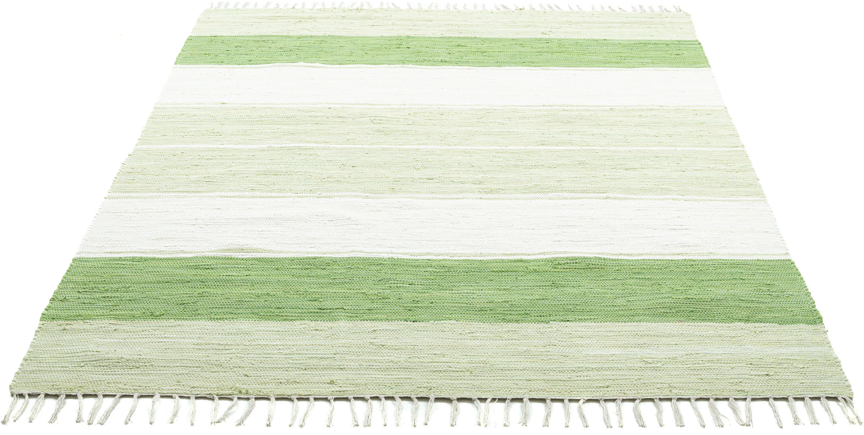 THEKO Teppich »Stripe Cotton«, rechteckig, 5 mm Höhe, Flachgewebe, gestreif günstig online kaufen