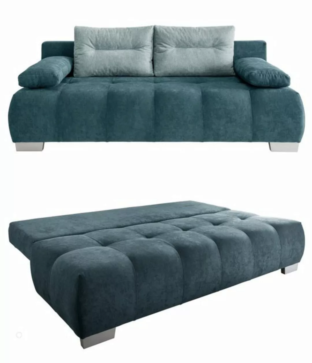 luma-home Schlafsofa 17212, mit Bettkasten 205 cm breit, attraktive Steppun günstig online kaufen