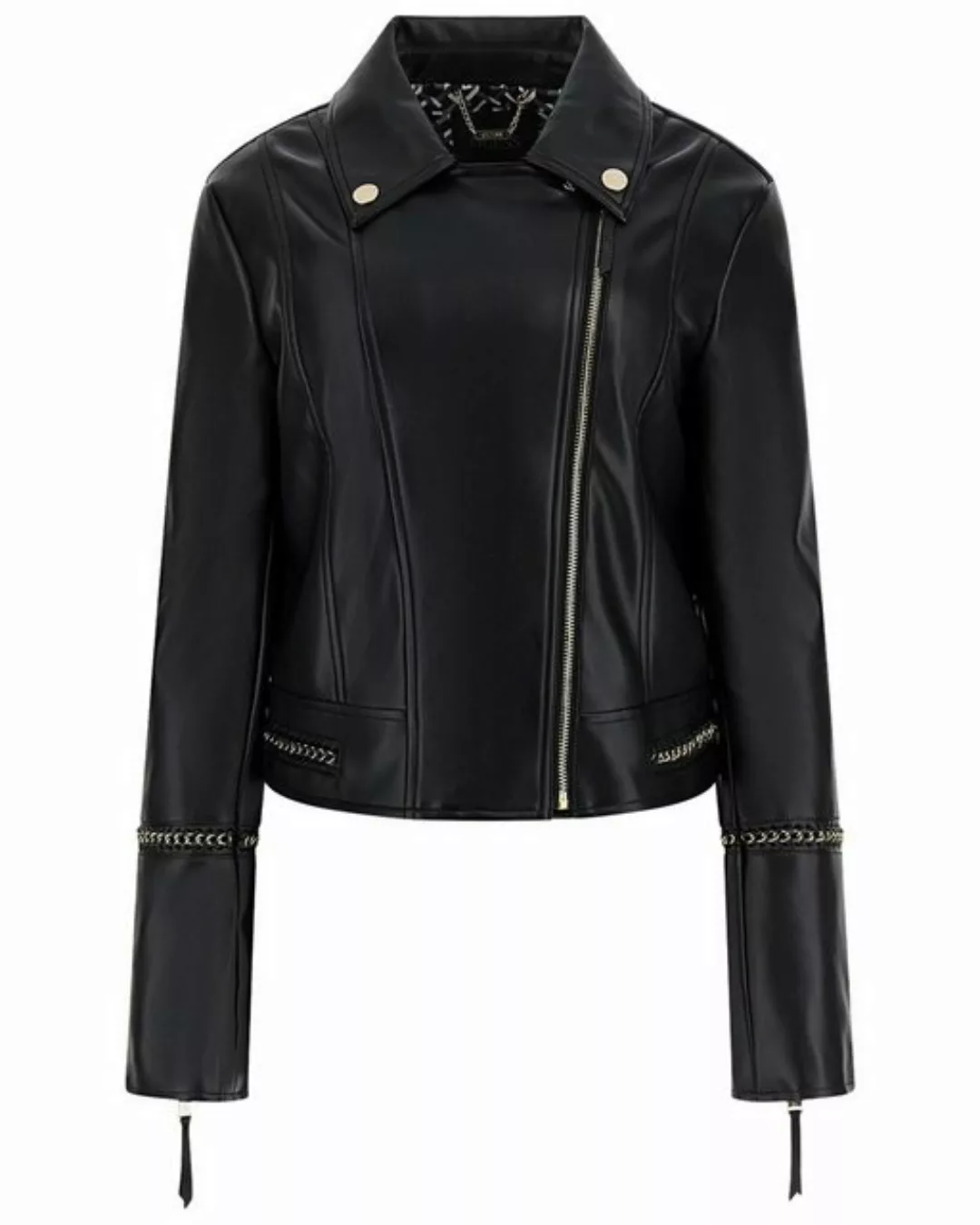 Guess Lederimitatjacke Damen Kunstlederjacke ALICE CHAIN CROPPED JACKET (1- günstig online kaufen