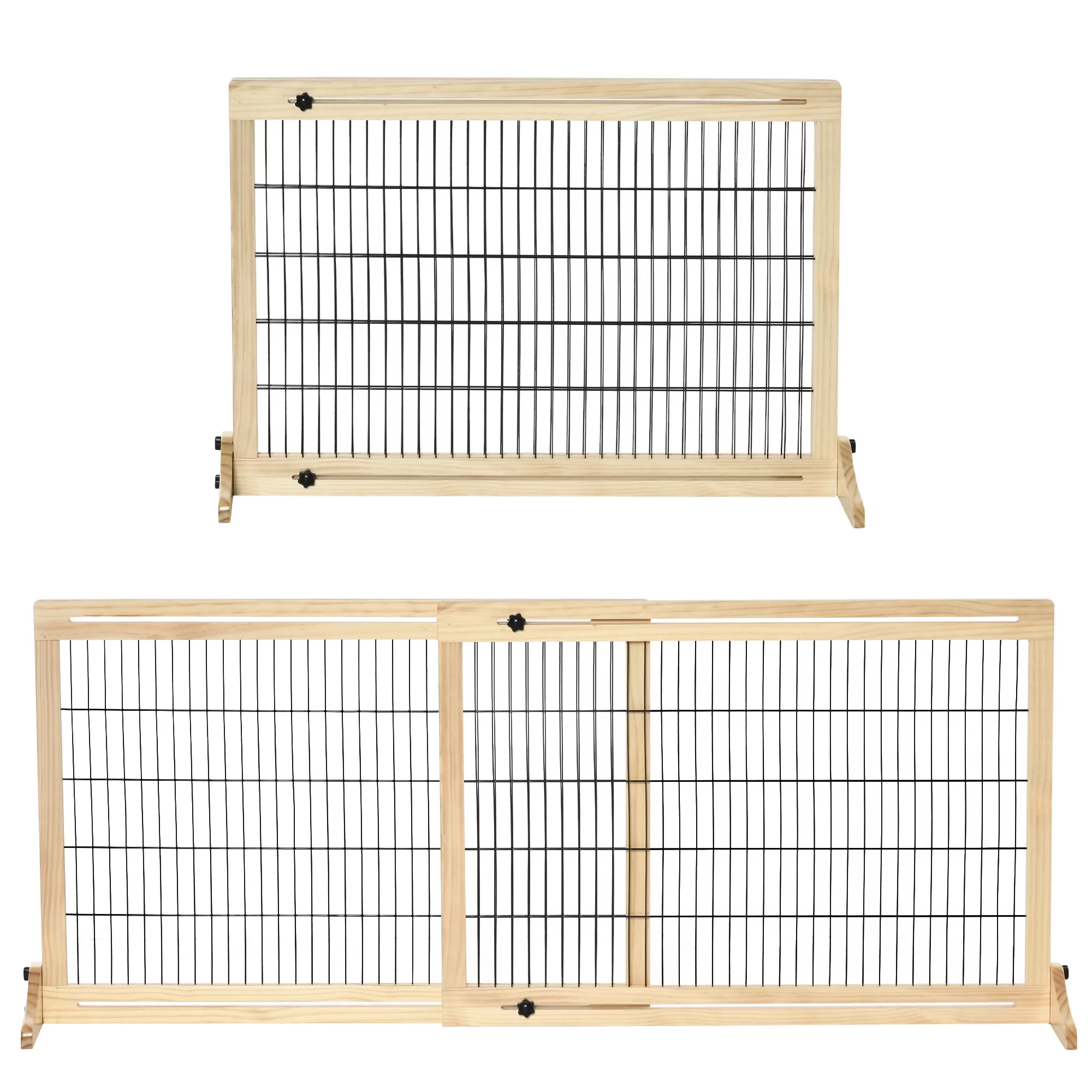 PawHut Hundegitter Tür 2er Set 104-183L x 36B x 69H cm aus Kiefernholz, fre günstig online kaufen