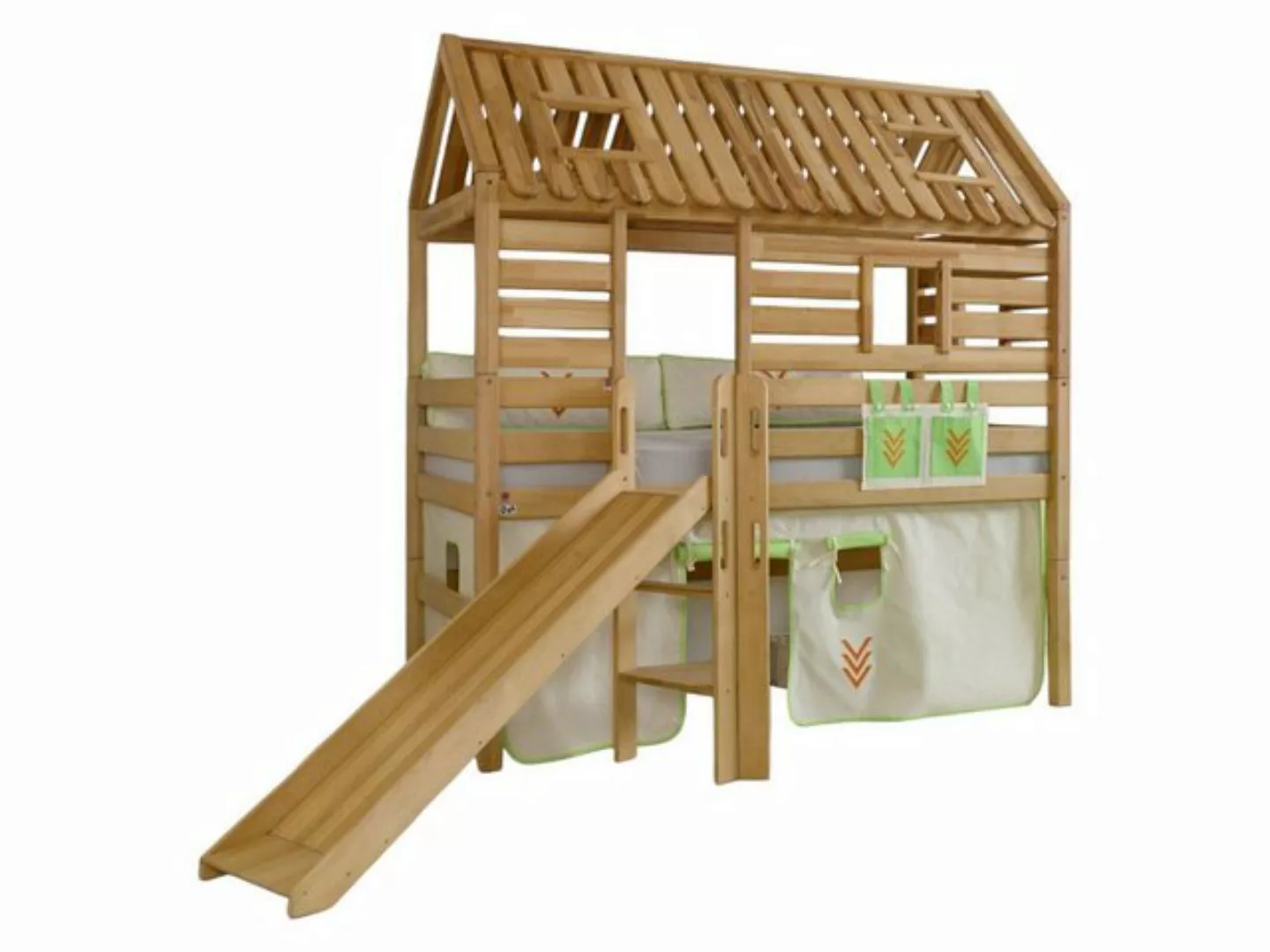 58 aufm Kessel Bettgestell Spielbett Gesa 208x186x222 Hochbett Massivholz B günstig online kaufen