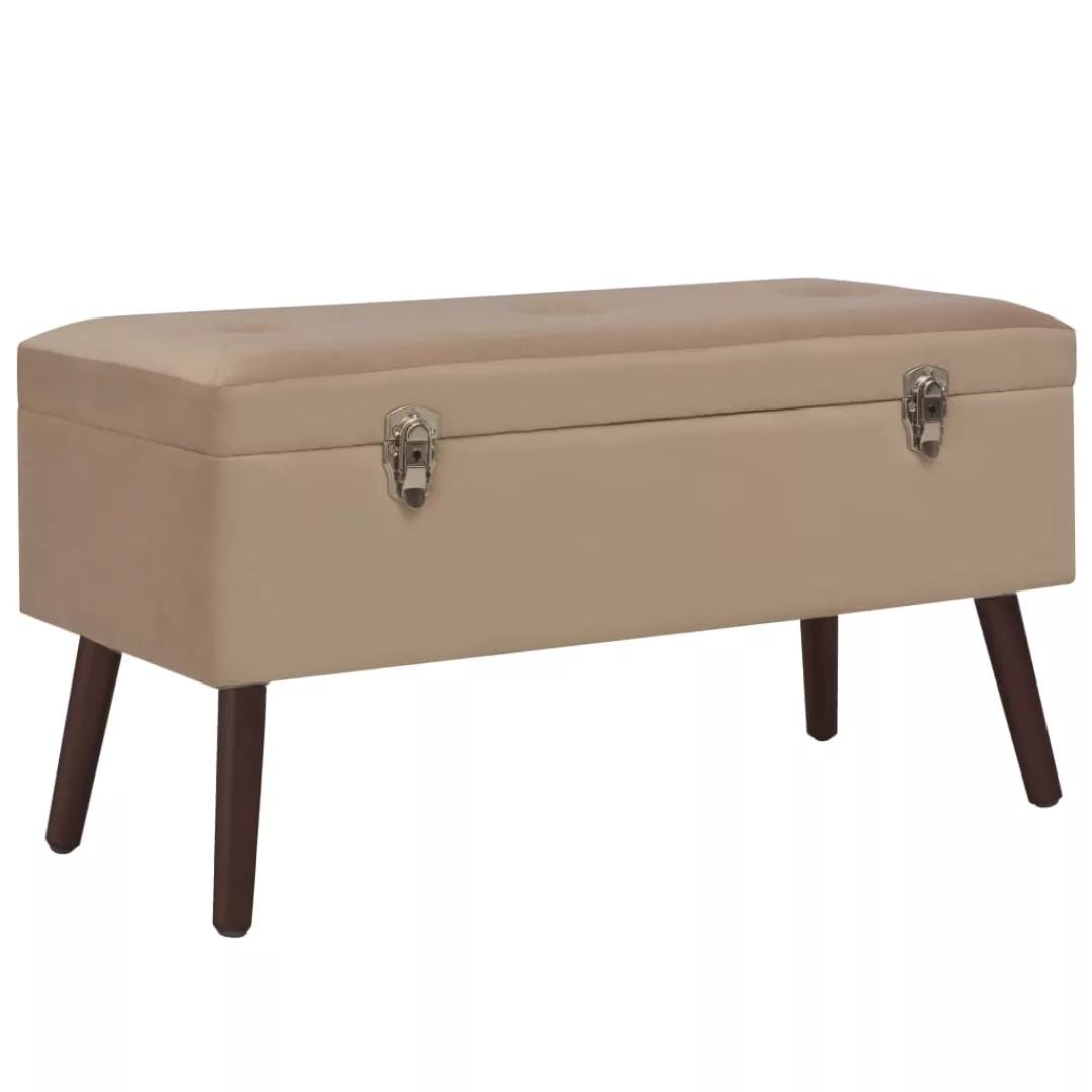 Bank Mit Staufach Beige 80 Cm Samt günstig online kaufen