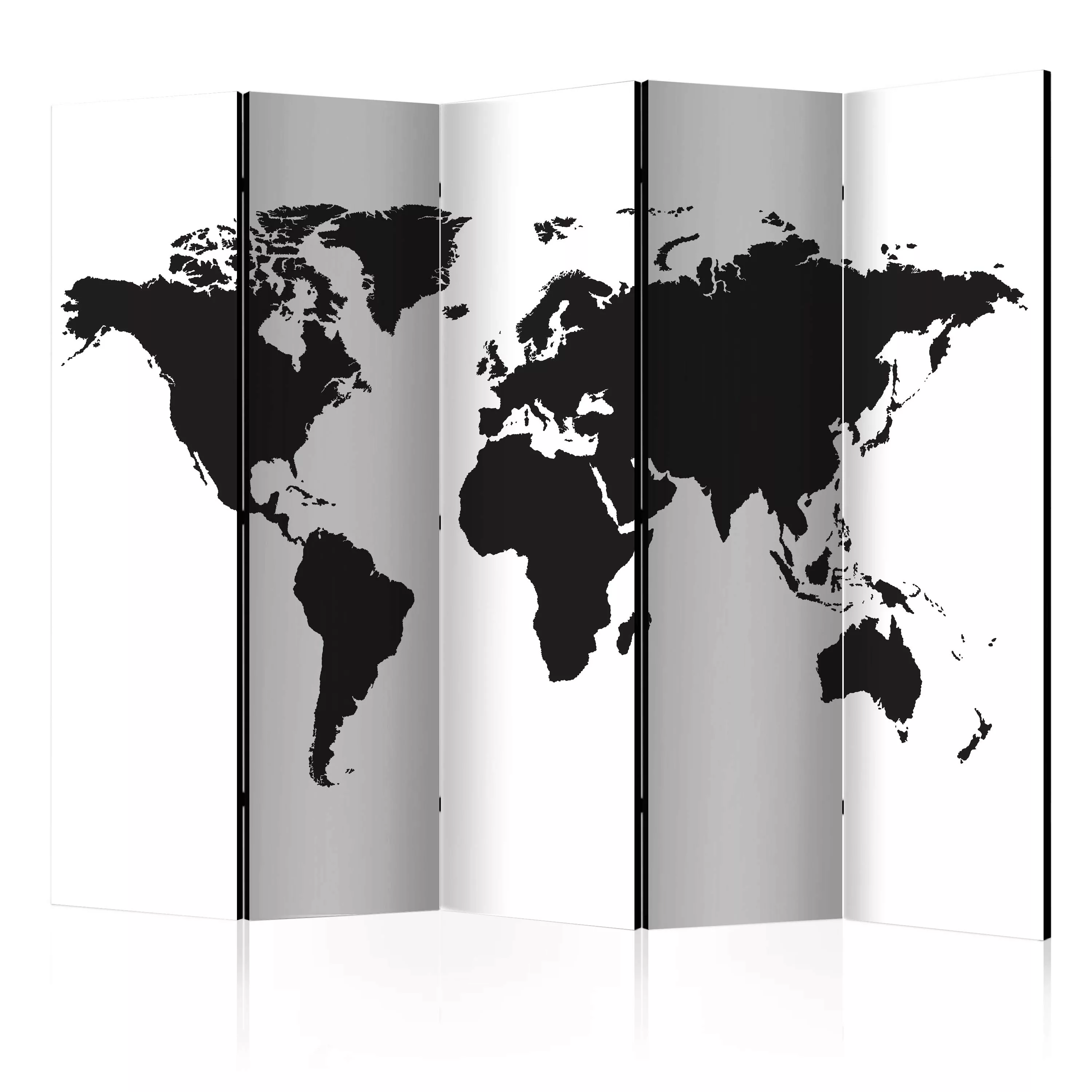 5-teiliges Paravent - Black & White World Ii [room Dividers] günstig online kaufen