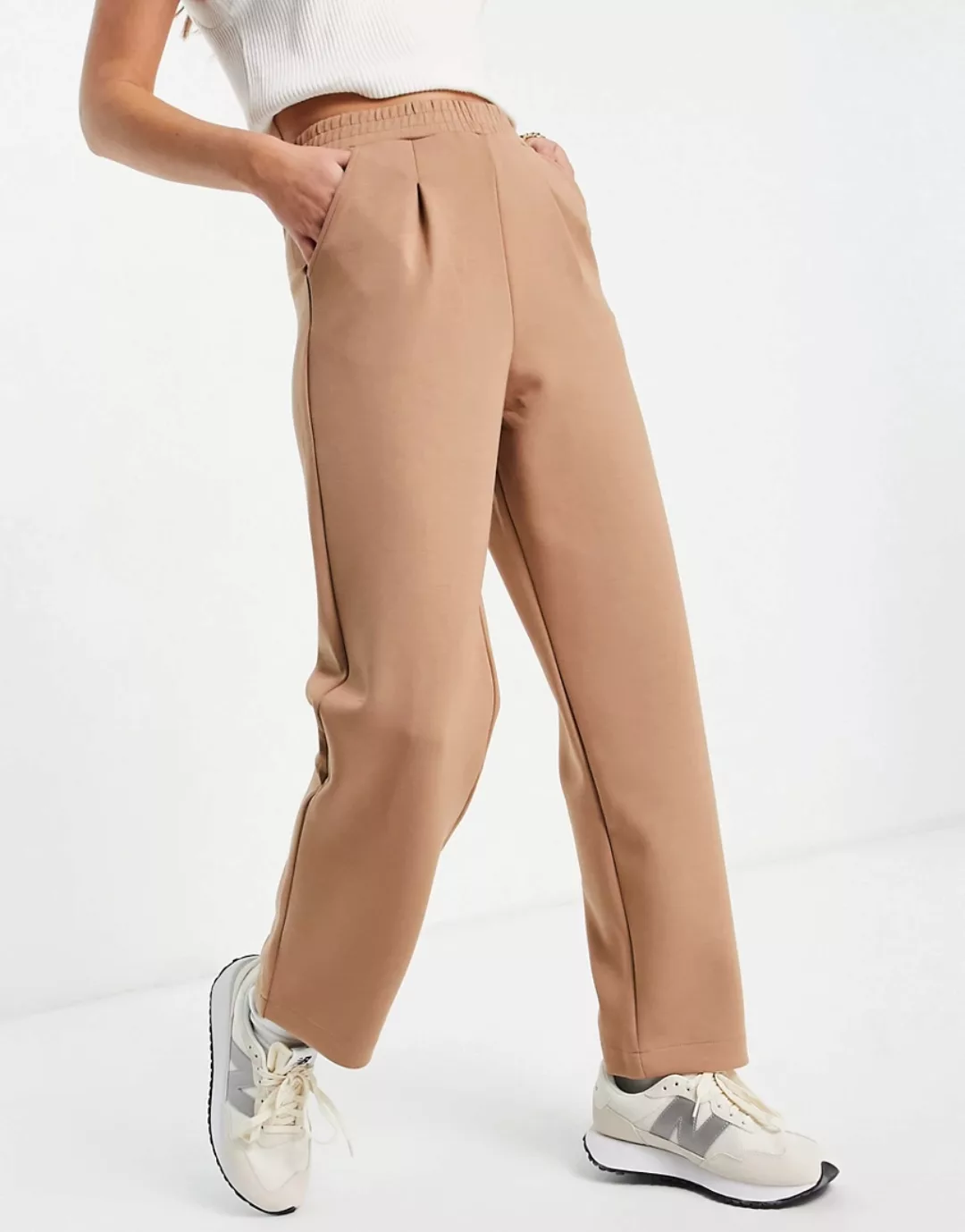 Mango – Elegante Jogginghose in Camel-Neutral günstig online kaufen