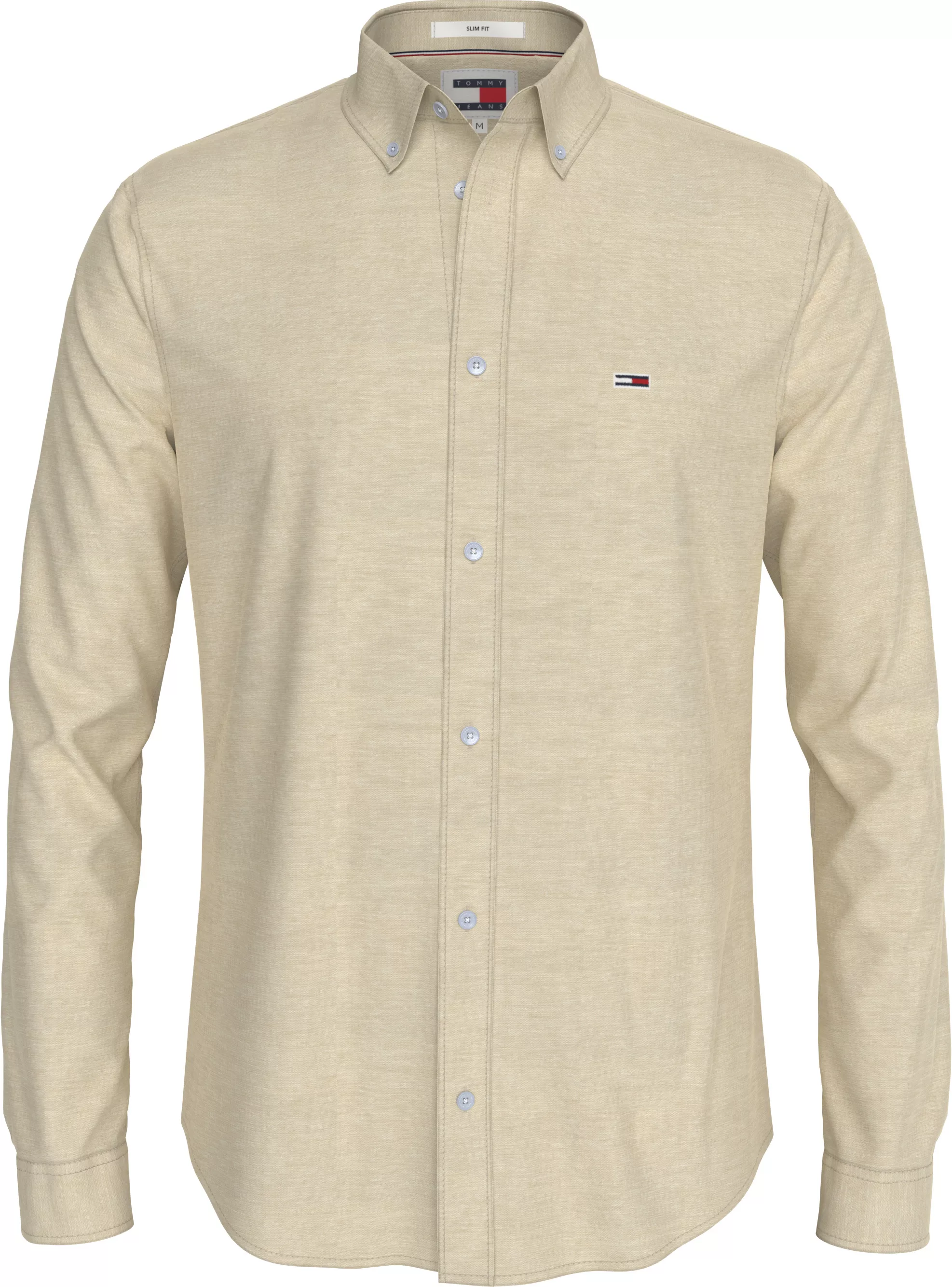 Tommy Jeans Langarmhemd "TJM Slim Stretch Oxford Shirt", mit Flaglabel auf günstig online kaufen