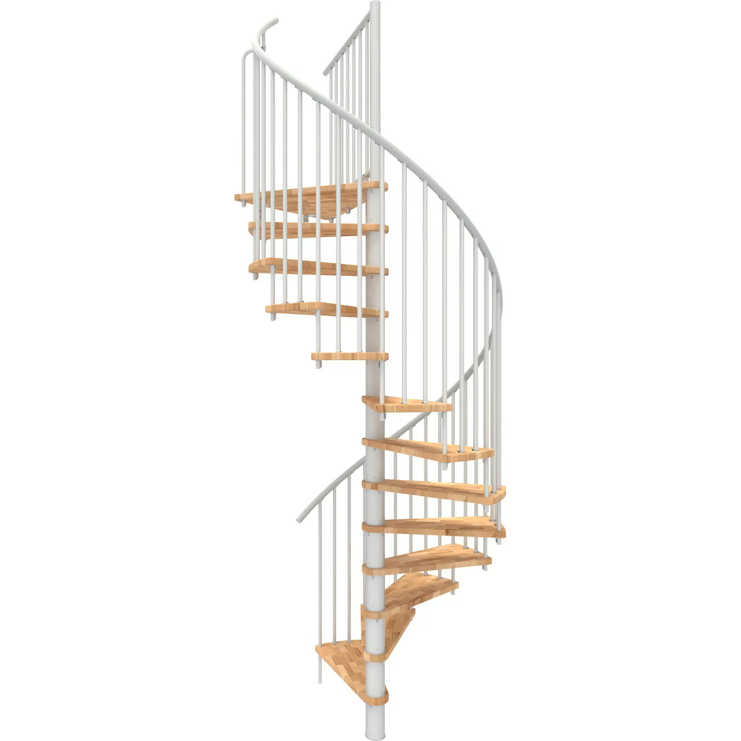 Minka Spindeltreppe Spiral Smart Buche Weiß Ø160 cm Geschoßhöhe bis 305,5 c günstig online kaufen