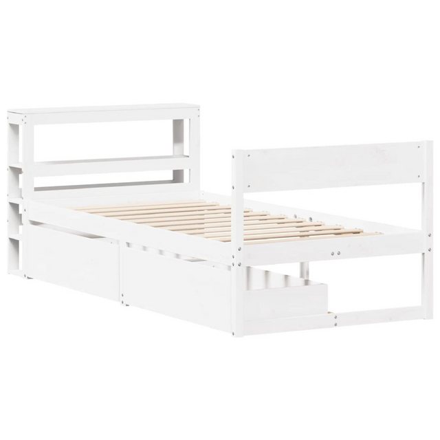 vidaXL Bett Massivholzbett ohne Matratze Weiß 75x190 cm Kiefernholz günstig online kaufen