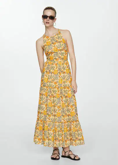 Bedrucktes Kleid mit Taillenband günstig online kaufen