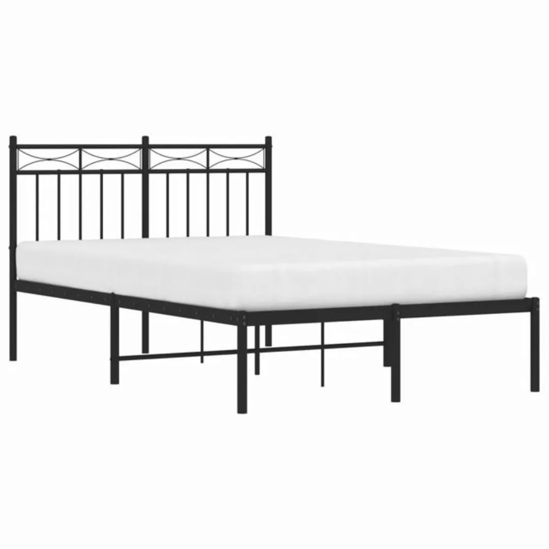 vidaXL Bett Bettgestell mit Kopfteil Metall Schwarz 120x190 cm günstig online kaufen