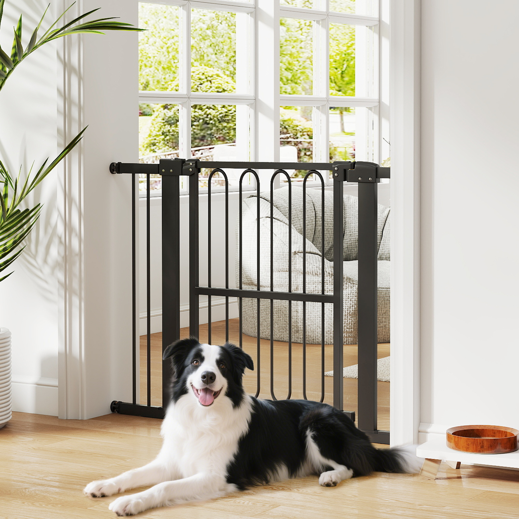 PawHut Treppenschutzgitter Türschutzgitter Absperrgitter ohne Bohren 76-104 günstig online kaufen