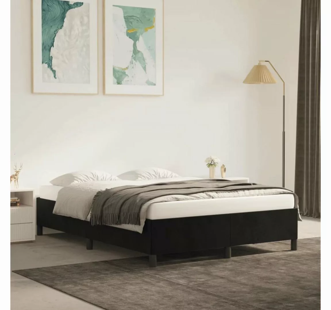 furnicato Bett Bettgestell Schwarz 140x200 cm Samt günstig online kaufen