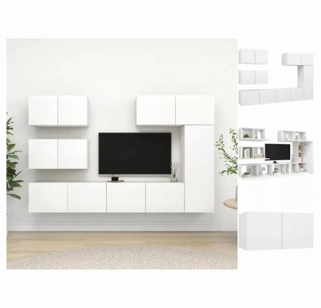 vidaXL TV-Schrank 6-tlg TV-Schrank-Set Weiß Spanplatte günstig online kaufen