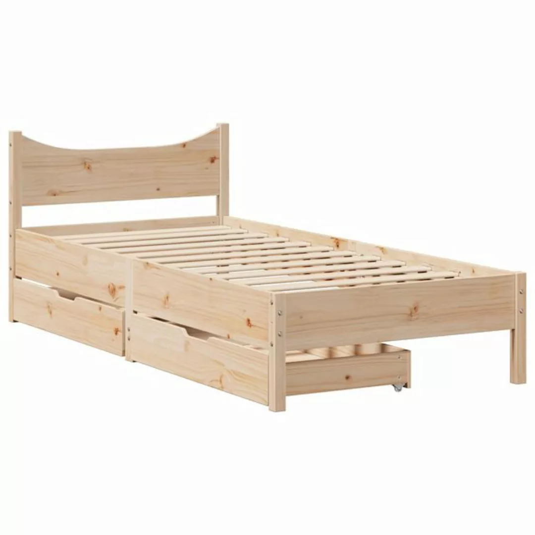 vidaXL Bett Massivholzbett mit Schubladen 90x190 cm Massivholz Kiefer günstig online kaufen