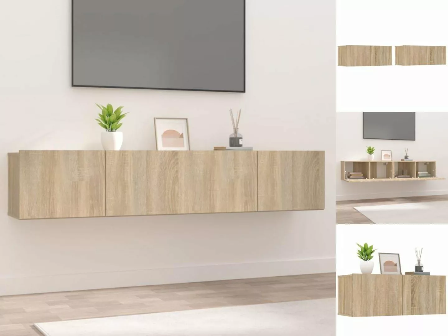 vidaXL Kleiderschrank TV-Schränke 2 Stk Sonoma-Eiche 80x30x30 cm Holzwerkst günstig online kaufen