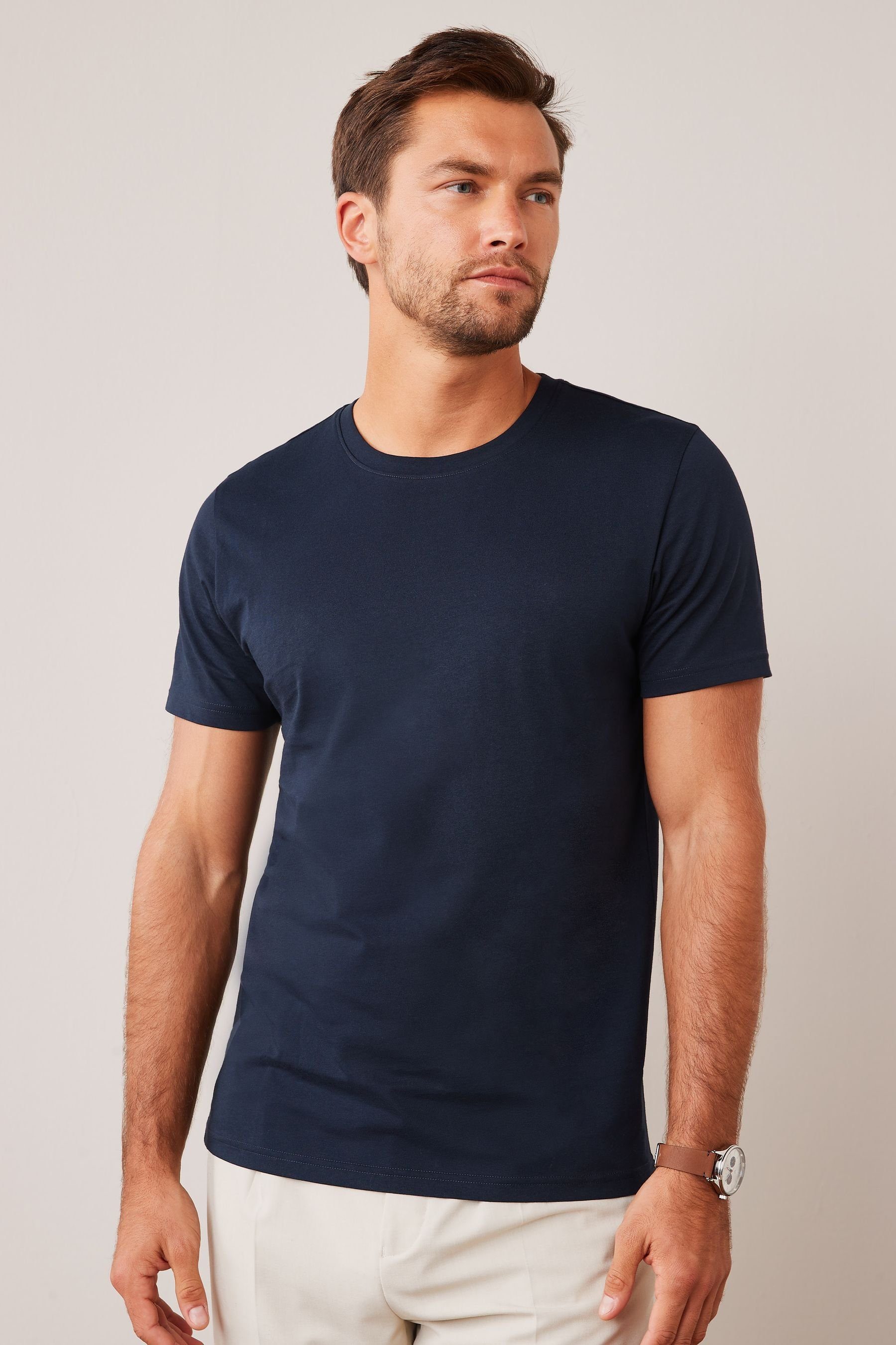 Next T-Shirt Essential Regular Fit Rundhals-T-Shirt günstig online kaufen