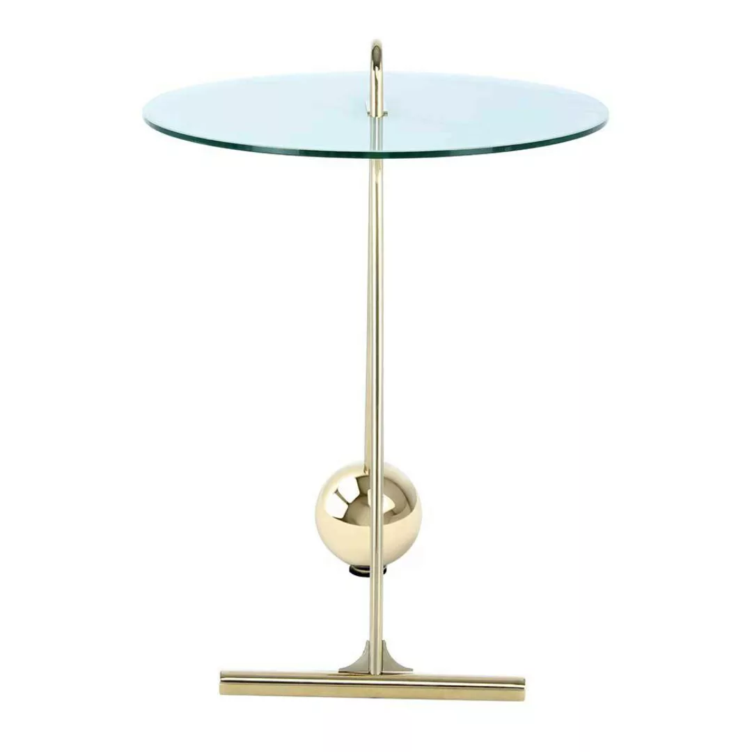 Design Glastisch mit runder Klarglasplatte 60 cm hoch günstig online kaufen