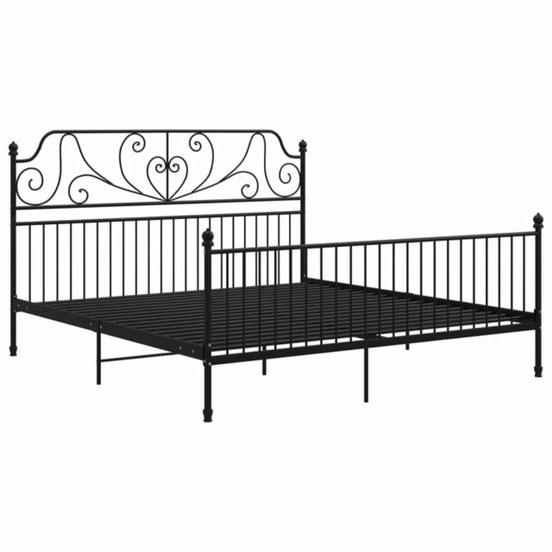 vidaXL Bettgestell Bettgestell Schwarz Metall 180x200 cm Bett Bettrahmen Be günstig online kaufen