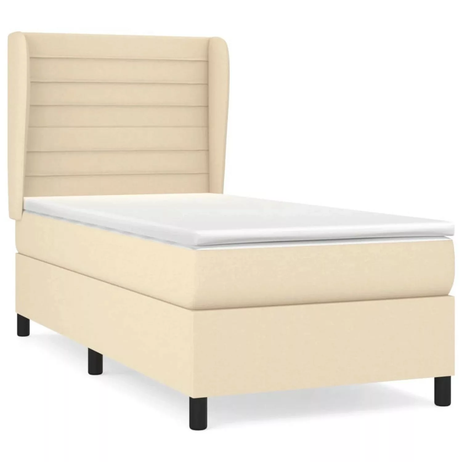 vidaXL Boxspringbett mit Matratze Creme 100x200 cm Stoff1388999 günstig online kaufen
