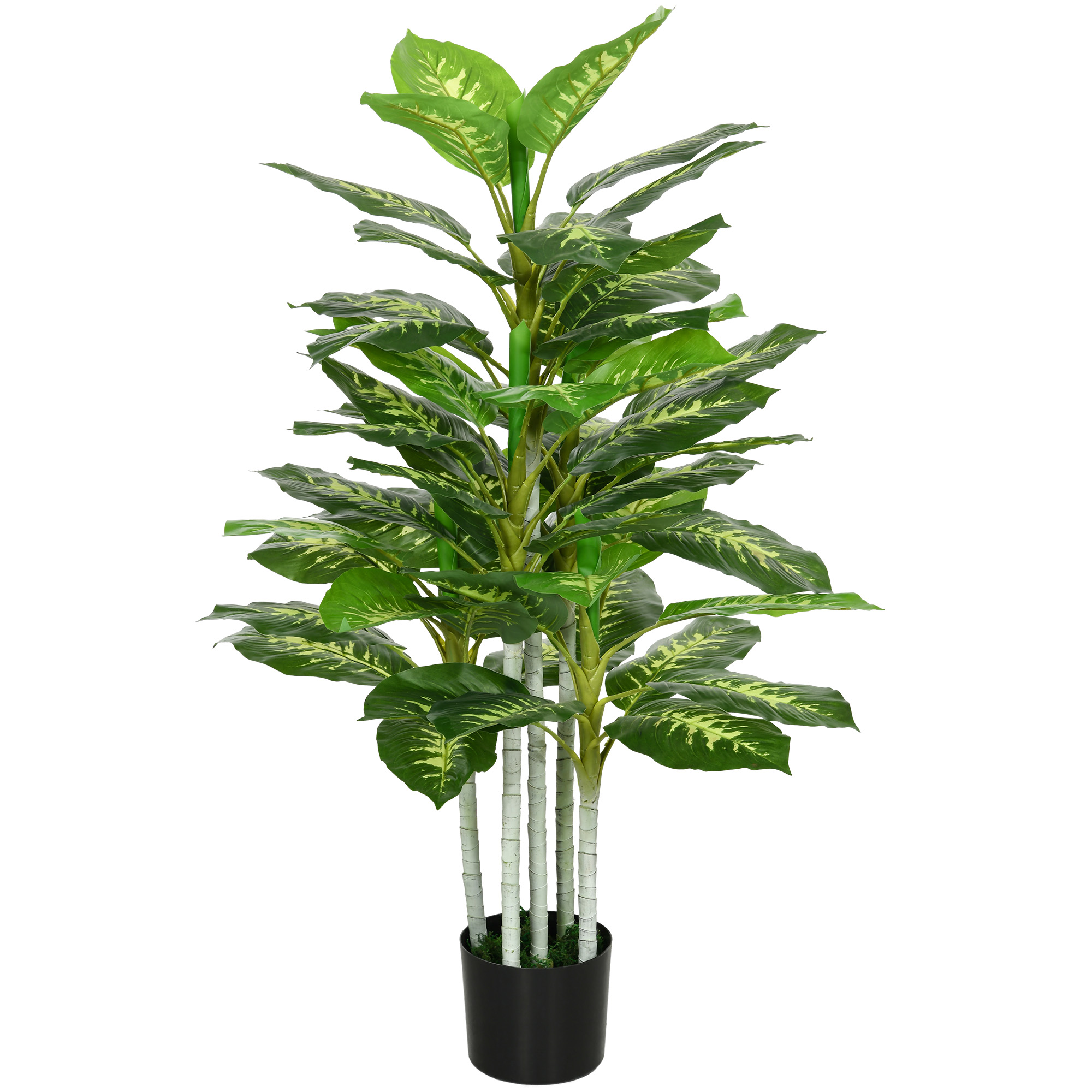 HOMCOM Künstliche Calathea Pflanze, Höhe 120 cm, Zementtopf - Innen- oder A günstig online kaufen