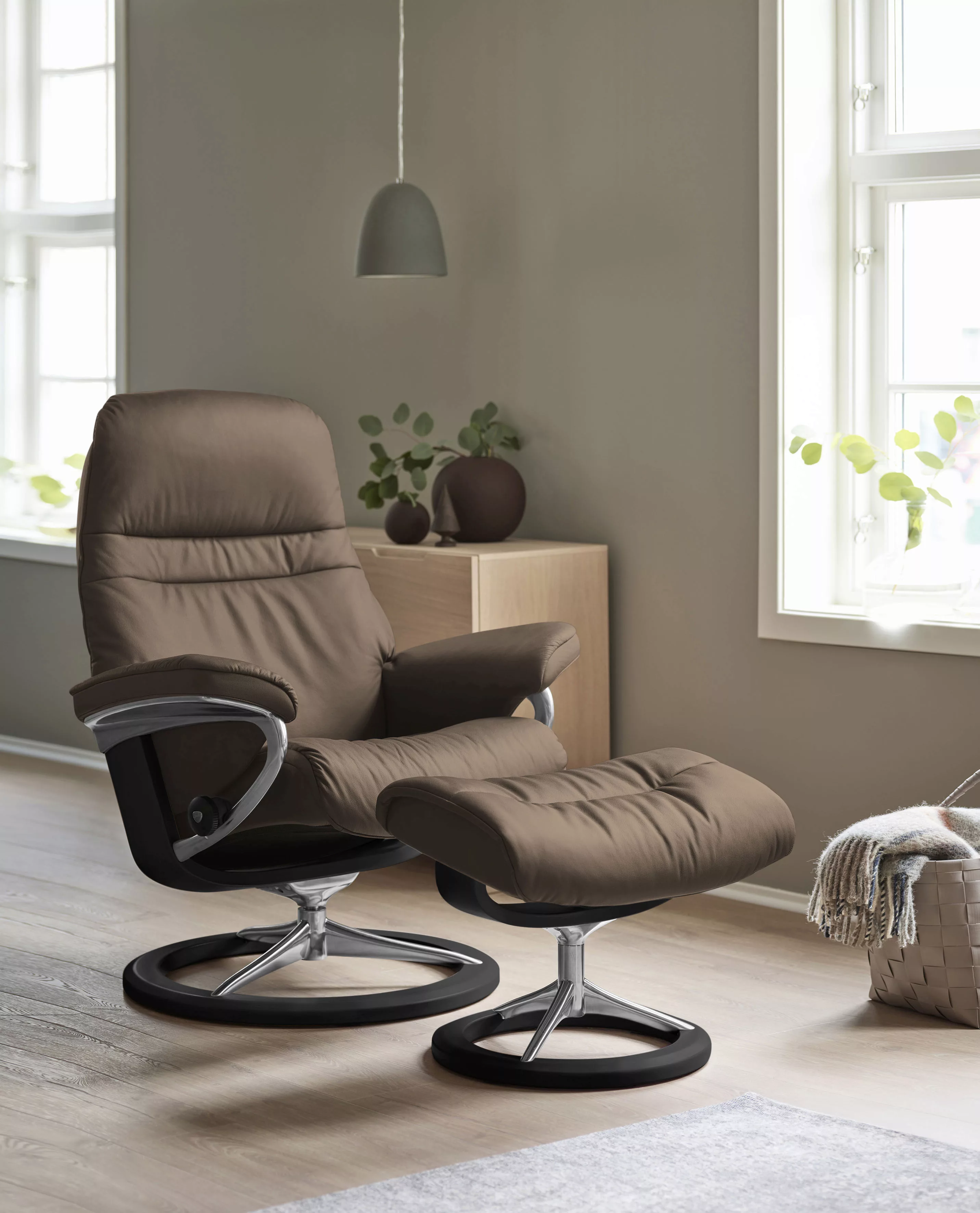 Stressless Relaxsessel "Sunrise", (Set, Relaxsessel mit Hocker), mit Signat günstig online kaufen