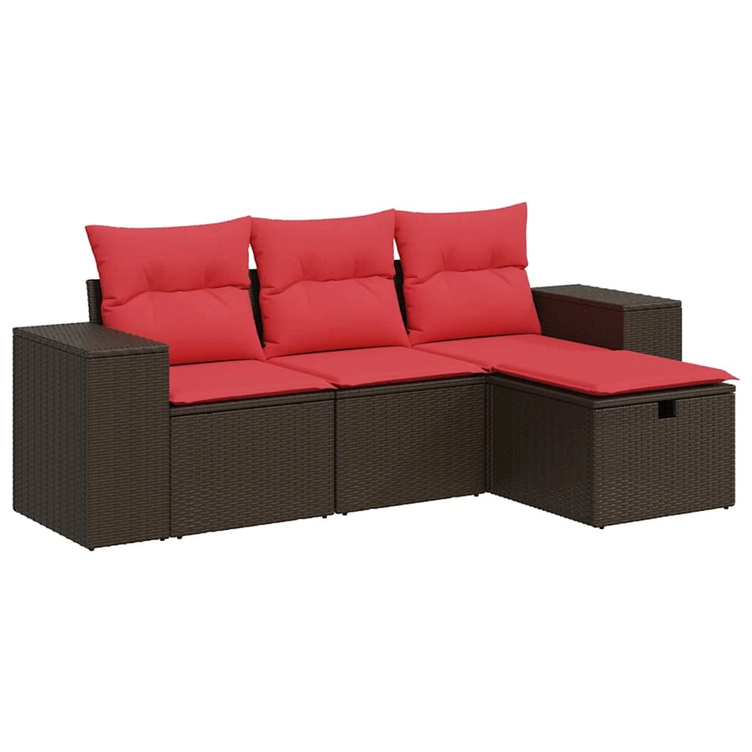 vidaXL 4-Tlg Garten-Sofagarnitur mit Kissen Braun Poly Rattan 3325660 günstig online kaufen