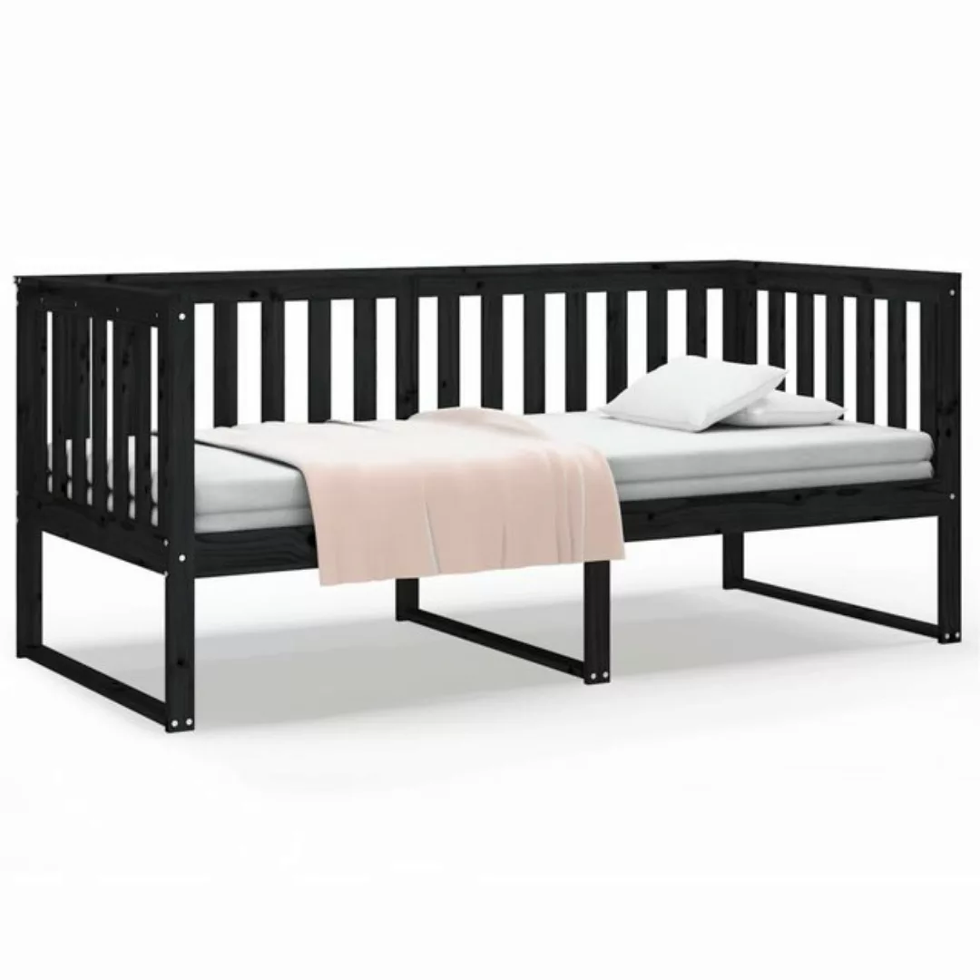 furnicato Bett Tagesbett Schwarz 100x200 cm Massivholz Kiefer (1-tlg) günstig online kaufen