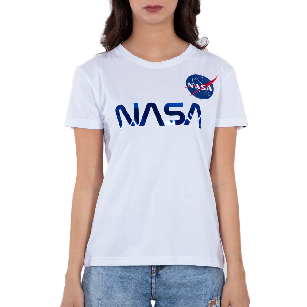 Alpha Industries Nasa Pm Kurzärmeliges T-shirt XS White / Airforce Blue günstig online kaufen