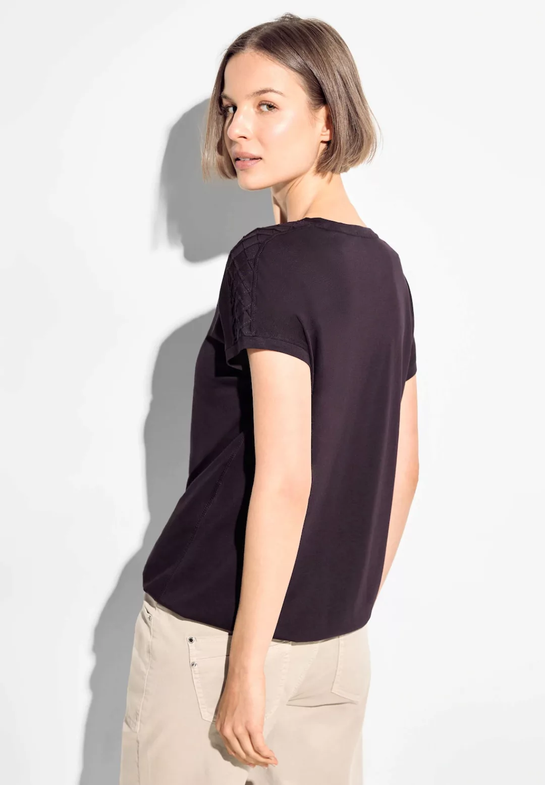 Cecil T-Shirt mit Biesen-Dekoration günstig online kaufen