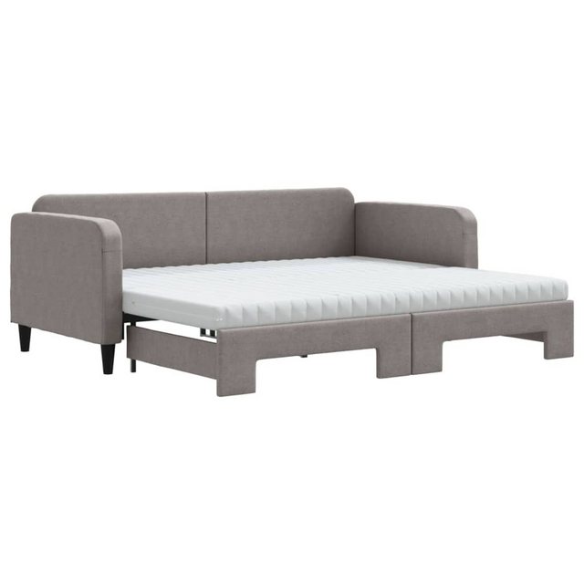 vidaXL Gästebett Gästebett Tagesbett Ausziehbar mit Matratzen Taupe 90x200 günstig online kaufen