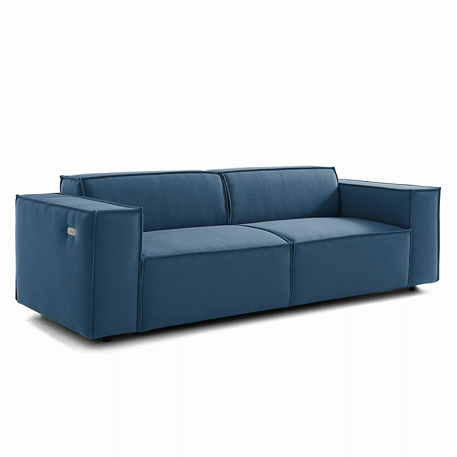 home24 Sofa Kinx 2,5-Sitzer Dunkelblau Strukturstoff 223x70x96 cm (BxHxT) M günstig online kaufen
