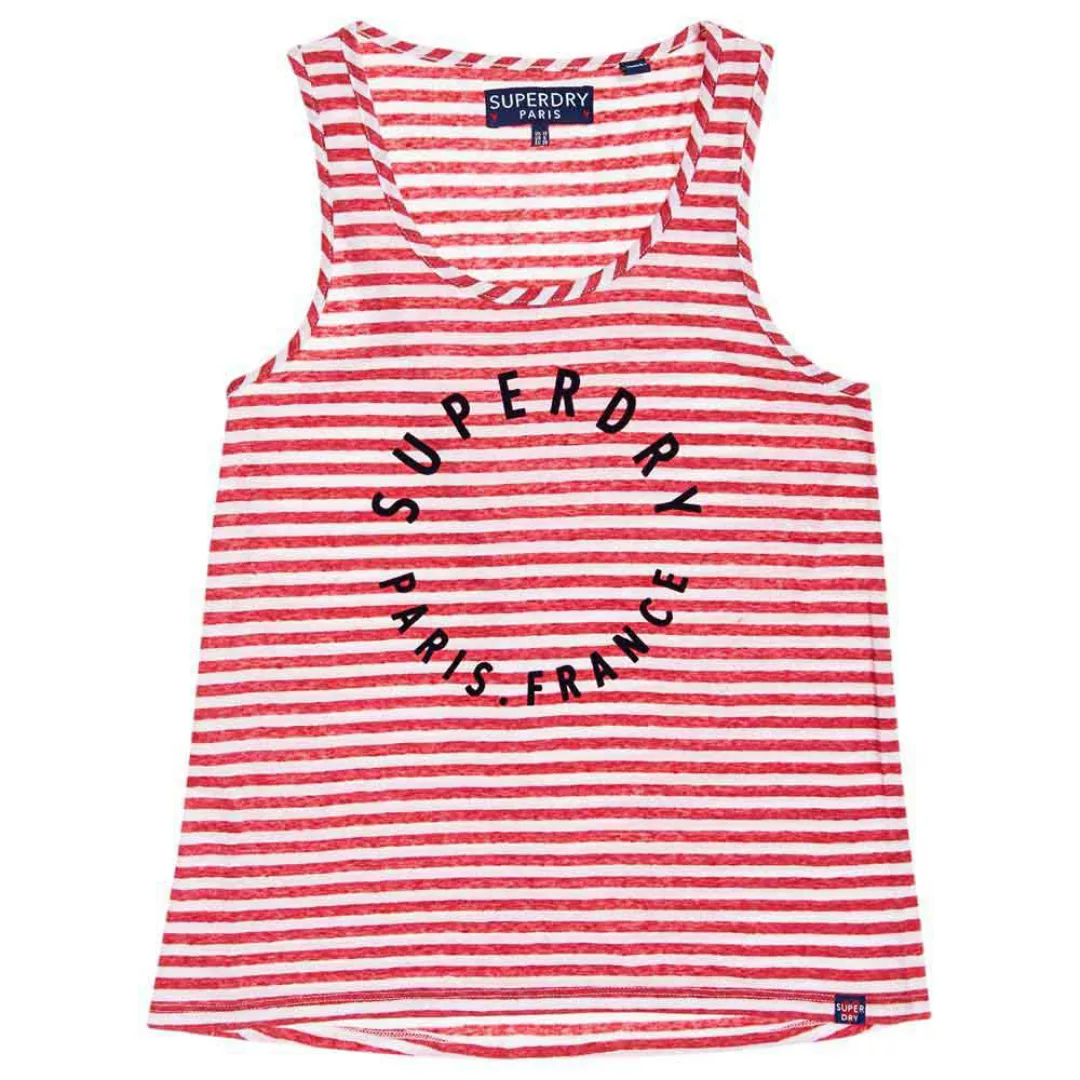Superdry Coast Stripe Graphic Ärmelloses T-shirt L Nautical Red White Strip günstig online kaufen