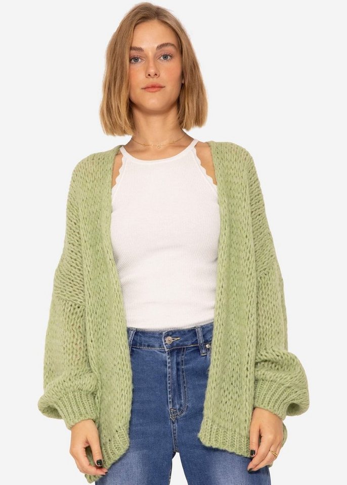 SASSYCLASSY Cardigan Offen fallende Oversize Strickjacke Lässiger Strick Ca günstig online kaufen