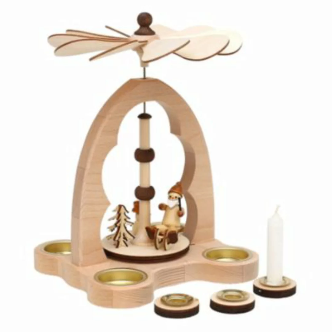 Sigro Holz Tischpyramide Teelichter und Kerzen 16 x 18 x 24 cm bunt  Erwach günstig online kaufen