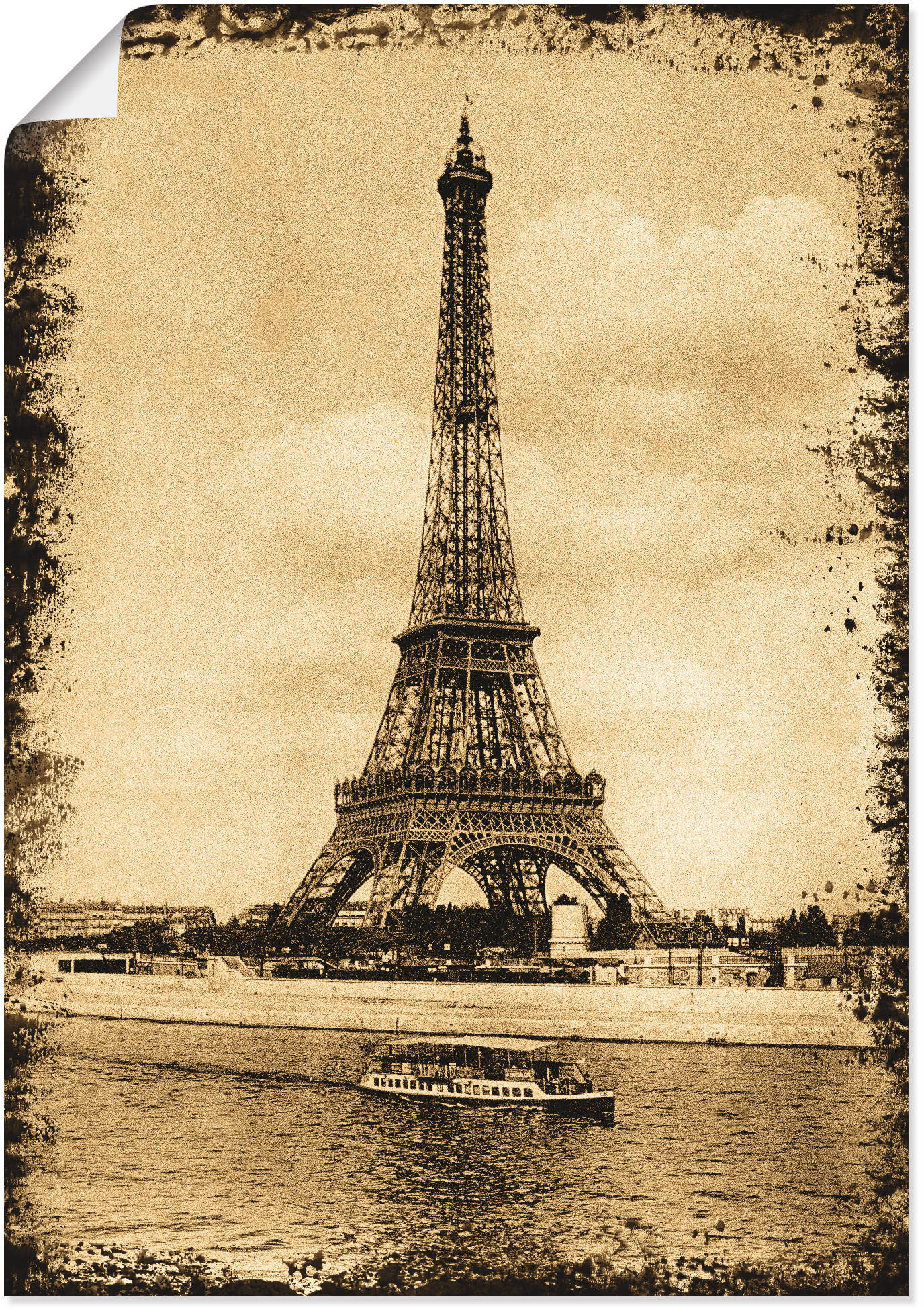 Artland Poster "Paris - Eiffelturm Vintage", Gebäude, (1 St.), als Leinwand günstig online kaufen