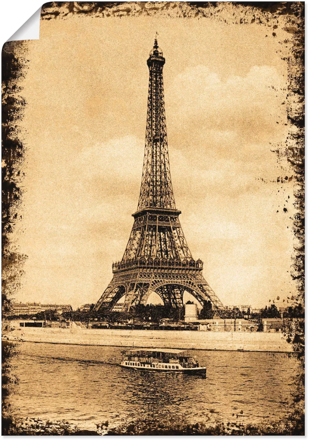 Artland Poster "Paris - Eiffelturm Vintage", Gebäude, (1 St.), als Leinwand günstig online kaufen