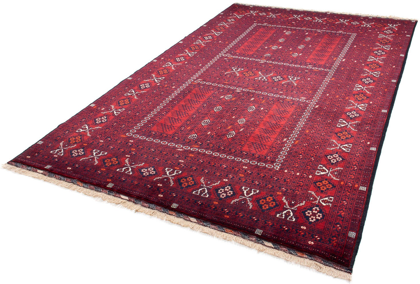 morgenland Orientteppich »Turkaman - 245 x 158 cm - dunkelrot«, rechteckig, günstig online kaufen