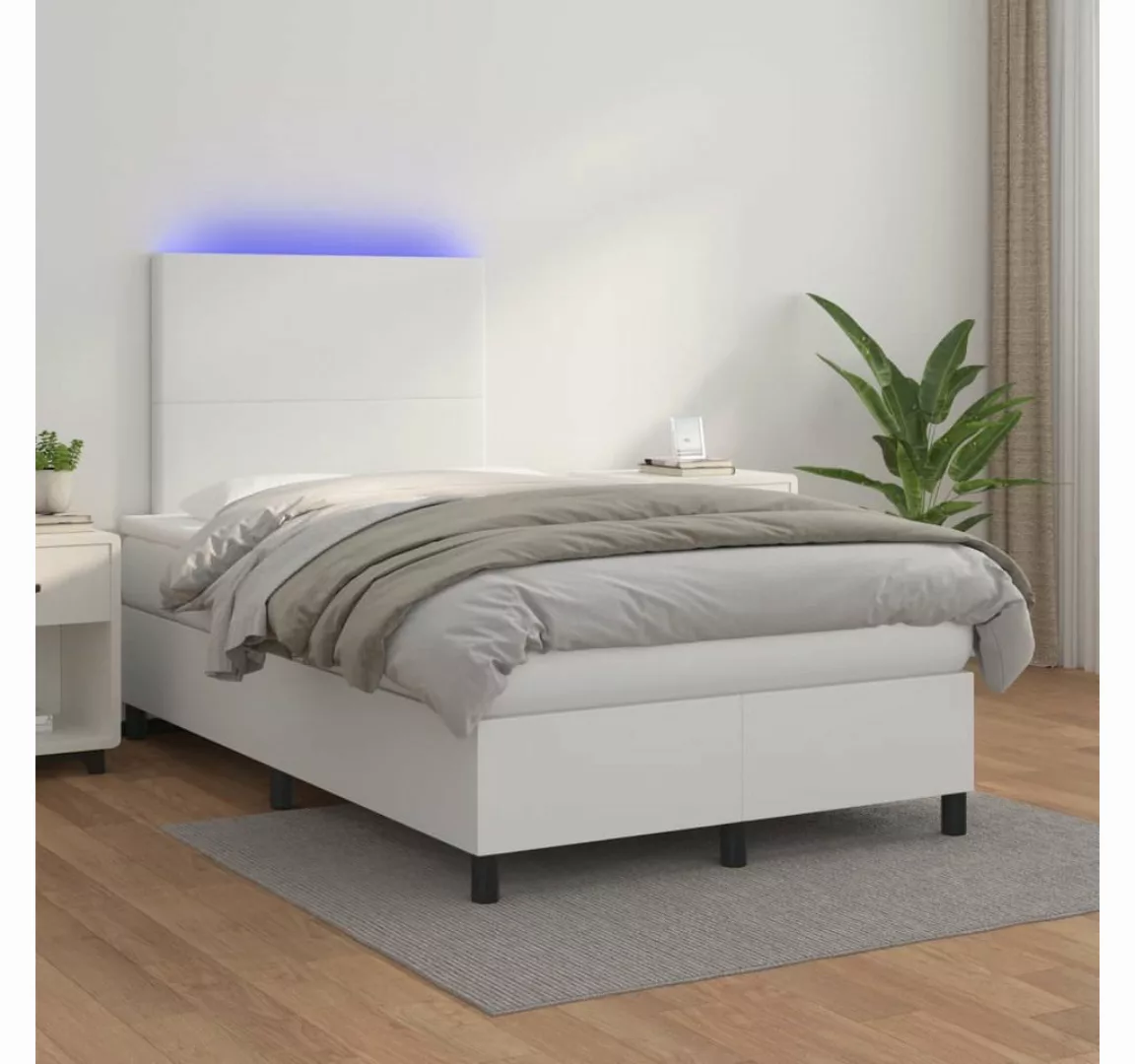 vidaXL Boxspringbett Boxspringbett mit Matratze & LED Kunstleder (120 x 200 günstig online kaufen