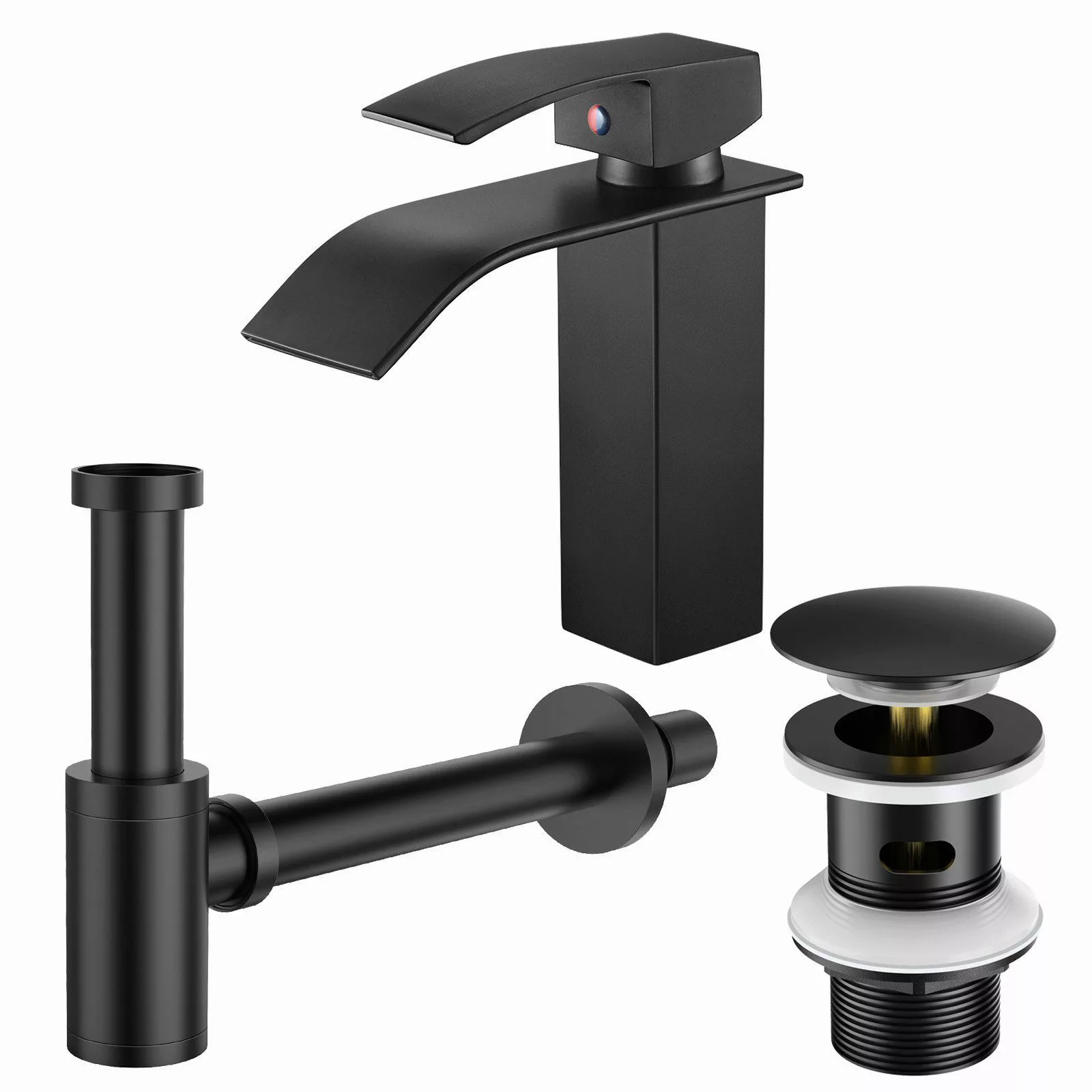 Auralum Max Waschtischarmatur Schwarz Wasserfall Wasserhahn günstig online kaufen