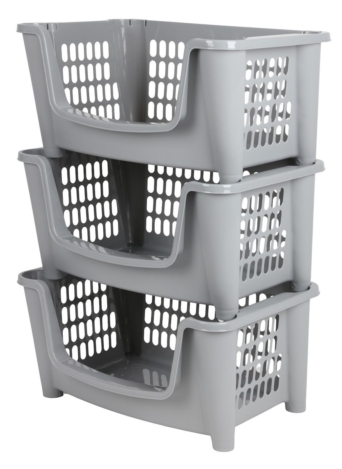BURI Aufbewahrungsbox 3x Stapelkörbe Küchenregal Haushaltskorb günstig online kaufen