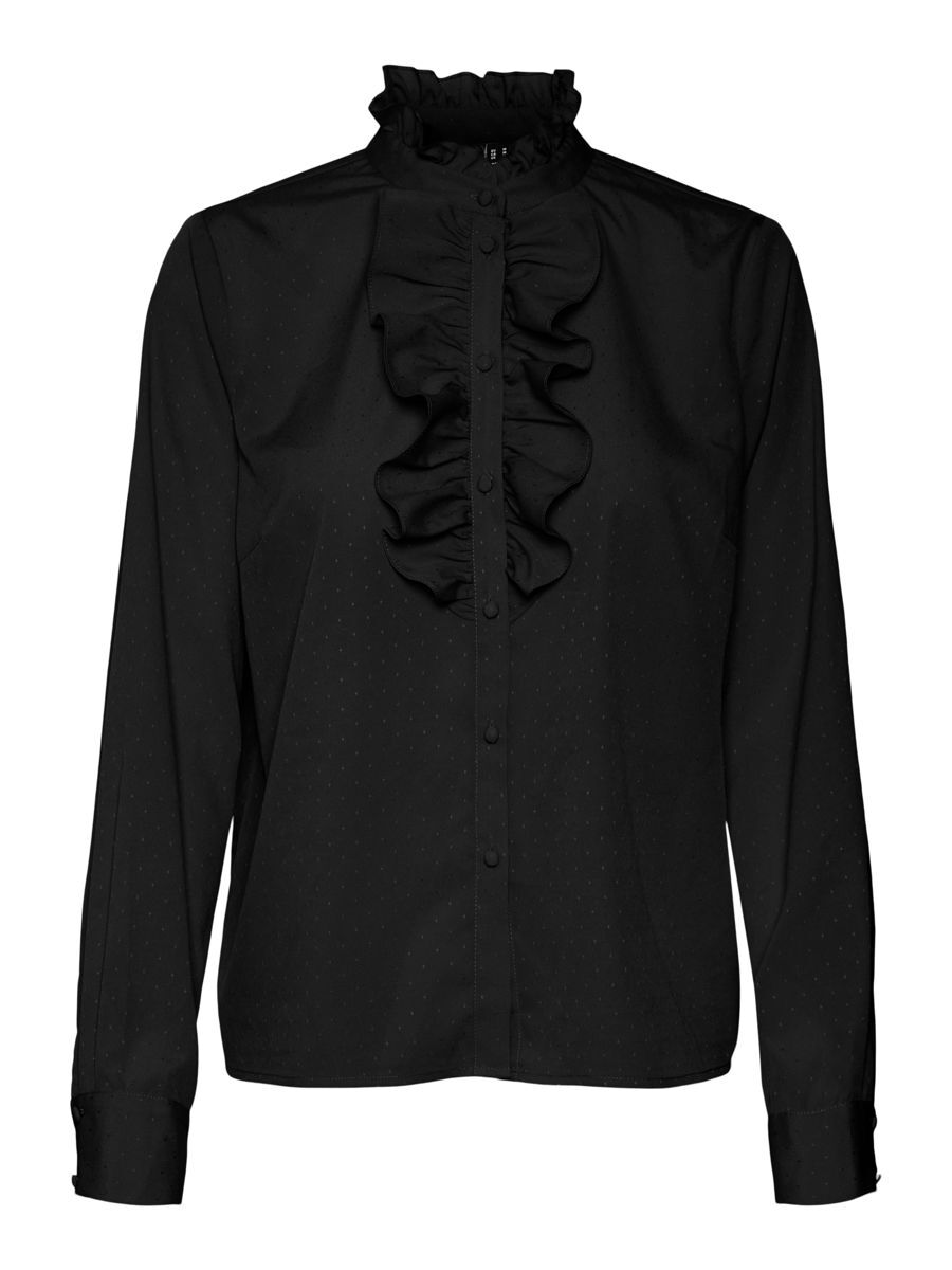 VERO MODA Gerüschtes Hemd Damen Schwarz günstig online kaufen