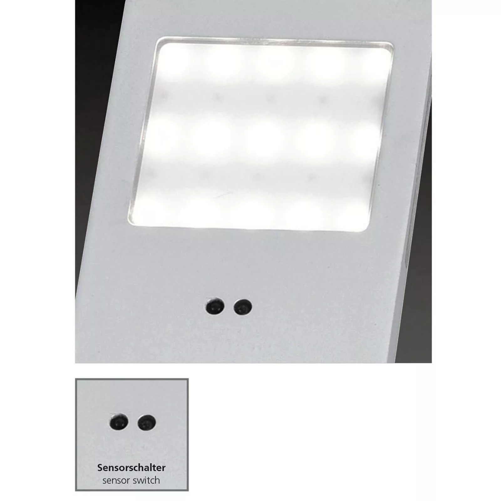 LED Möbelunterbauleuchte Helena in Aluminium gebürstet mit Sensor 3erSet günstig online kaufen