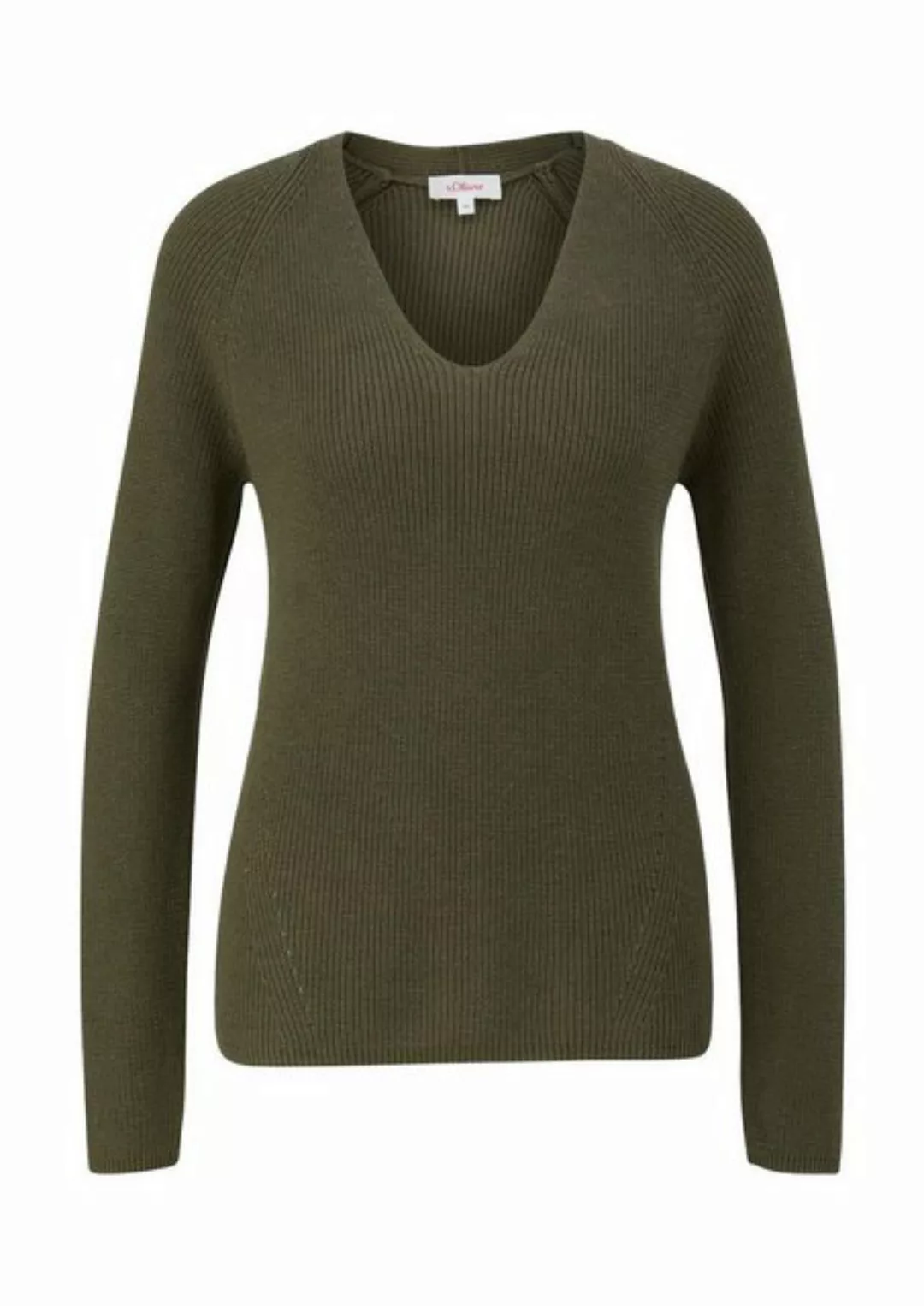 s.Oliver V-Ausschnitt-Pullover Basic (1-tlg) V-Ausschnitt, lamgarm günstig online kaufen