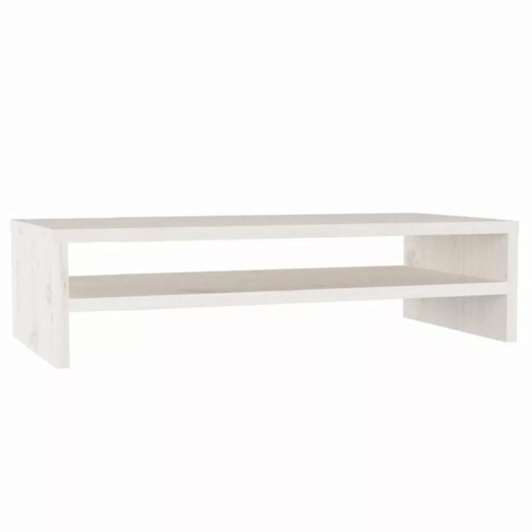 vidaXL TV-Schrank Monitorständer Weiß 50x24x13 cm Massivholz Kiefer TV-Kons günstig online kaufen