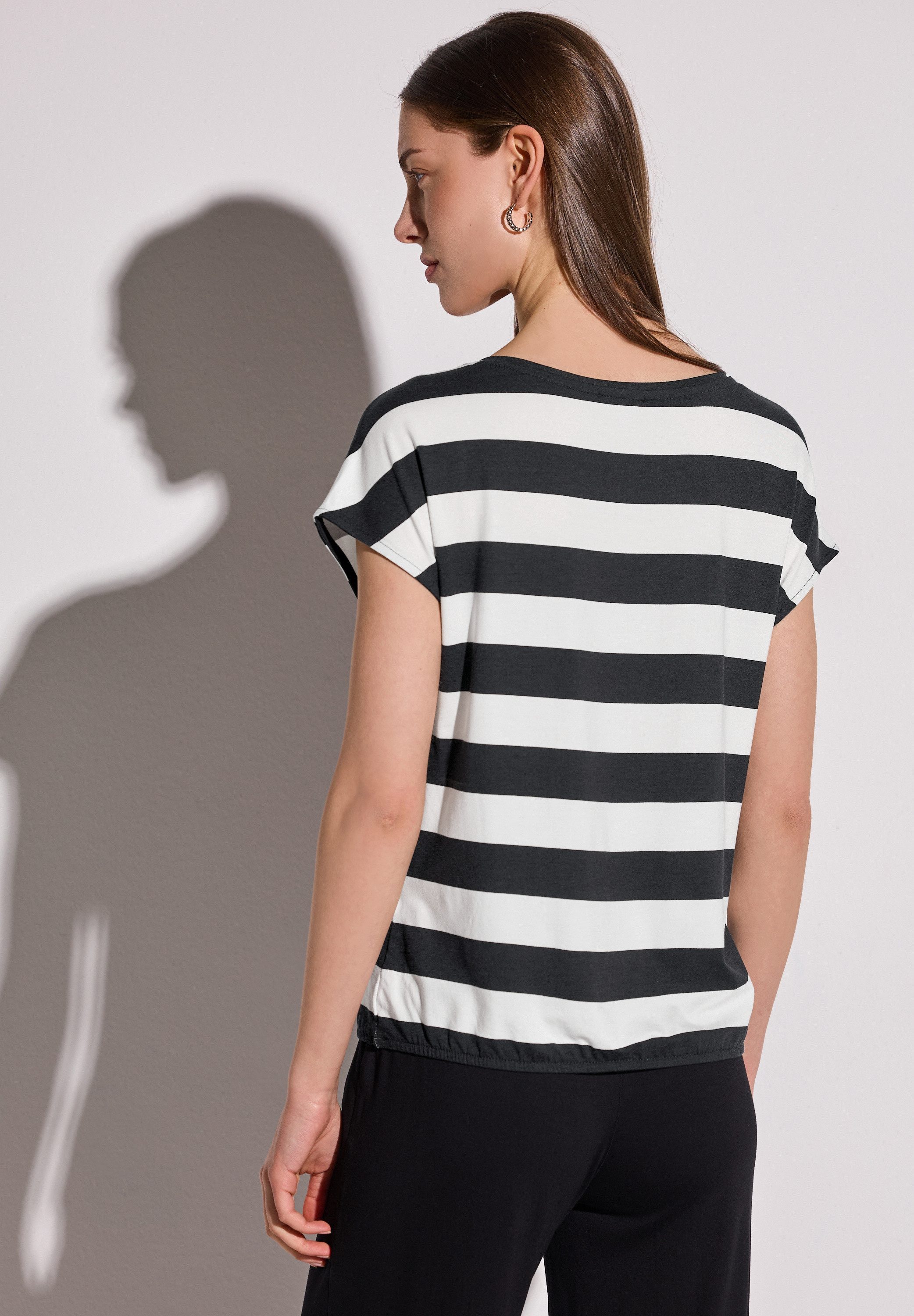 STREET ONE T-Shirt, mit Elastiksaum günstig online kaufen