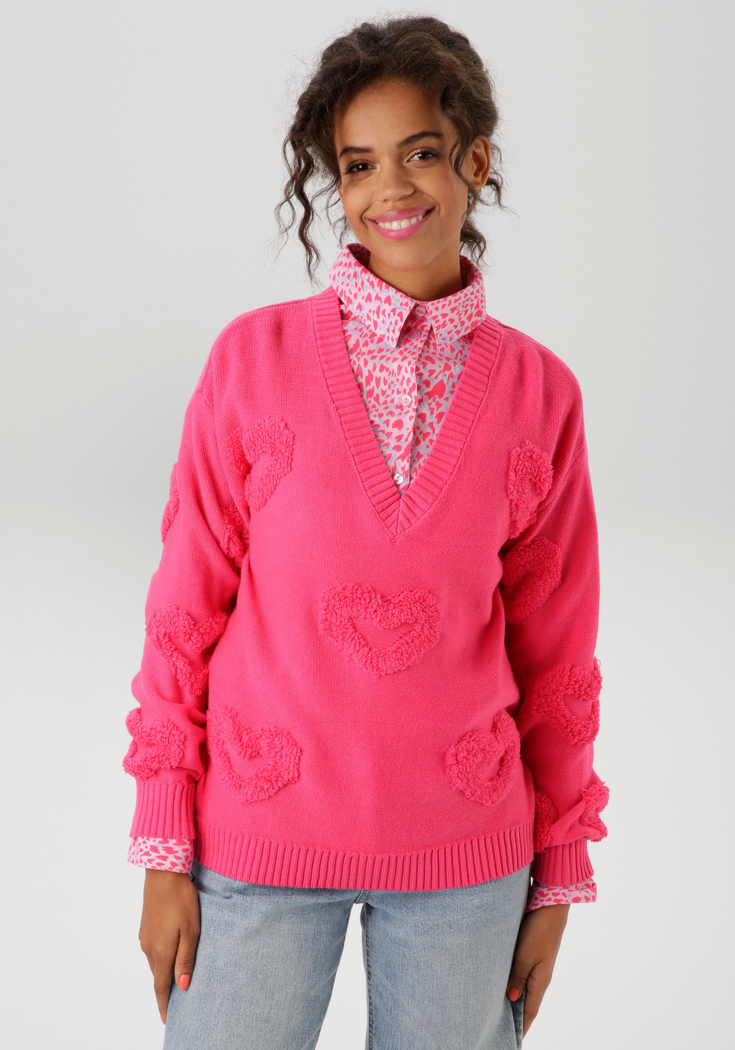 Aniston CASUAL Strickpullover mit 3D-Effekt durch günstig online kaufen