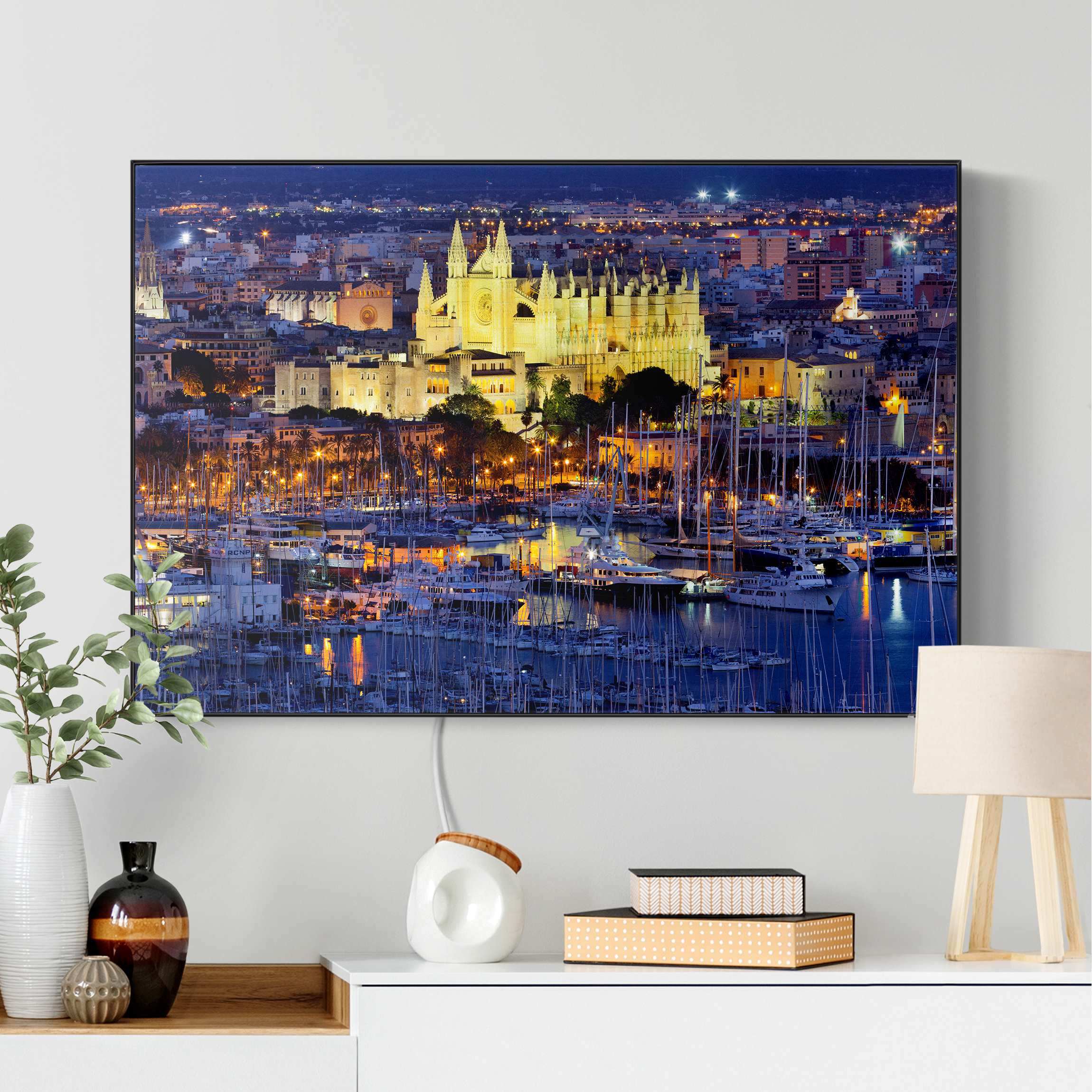 LED-Wechselbild Palma de Mallorca City Skyline und Hafen günstig online kaufen